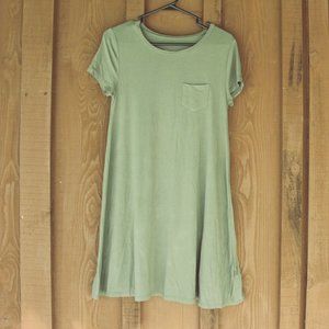 Olive Green Pocket Tshirt Dress